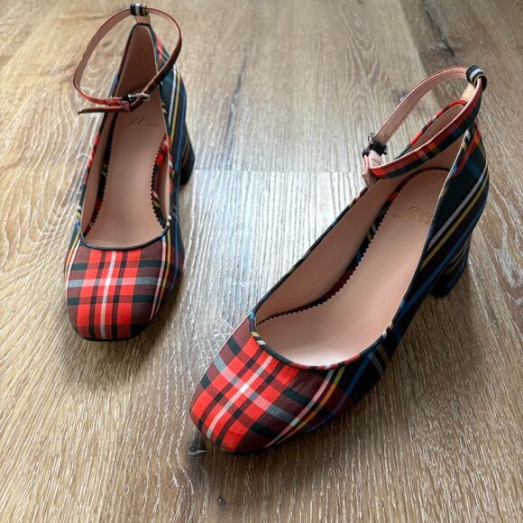 J. Crew Women's Stewart Tartan Plaid Fabric Pumps - Picture 2 of 8